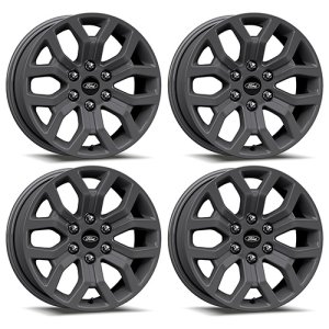 Ford F-150 Wheels - Ford Racing - 18x7.5, Cast, Set of 4; Includes Center Caps and TPMS Sensor + Activation Tool - Matte Gray - `15-`22 Ford F-150 Wheels - Ford Racing - 18x7.5, Cast, Set of 4; Includes Center Caps and TPMS Sensor + Activation Tool - Matte Gray - `15-`22